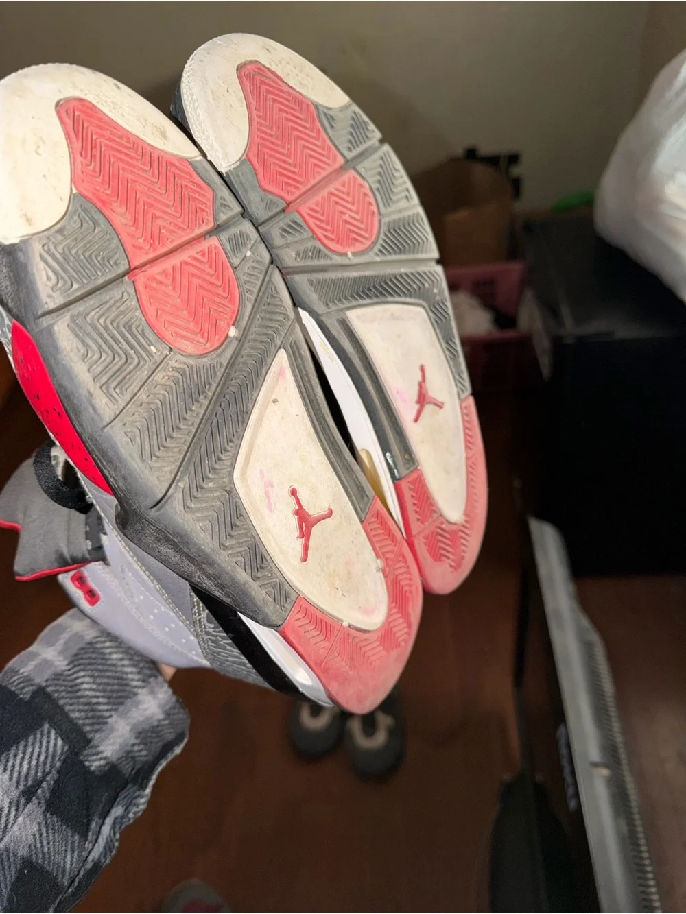Jordan mens Basketball Sneakers in Gray and Red